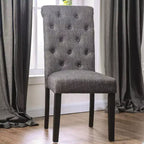 HOMES: Inside + Out 7pc Hepburn Dining Set Antique Black/Gray : Rectangle Table, 6 Upholstered Chairs