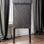HOMES: Inside + Out 7pc Hepburn Dining Set Antique Black/Gray : Rectangle Table, 6 Upholstered Chairs