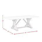 Picket House Furnishings Liam Standard Height Rectangular Dining Table White Marble: Scandinavian Style, Rubberwood Frame, Seats 4