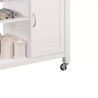 Ottawa Kitchen Cart Black/White - Acme Furniture: Wheeled Bar with Storage, Glass Rack, Rubberwood