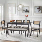 Table à manger rectangulaire Lifestorey Whitney noire