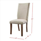 5pc Dex Extendable Dining Table Set, 4 Upholstered Chairs - Picket House Furnishings: Smokey Walnut, Turnbuckle Detail
