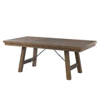 5pc Dex Extendable Dining Table Set, 4 Upholstered Chairs - Picket House Furnishings: Smokey Walnut, Turnbuckle Detail