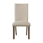 5pc Dex Extendable Dining Table Set, 4 Upholstered Chairs - Picket House Furnishings: Smokey Walnut, Turnbuckle Detail