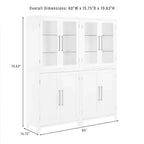 Crosley Roarke Ensemble de 2 armoires de rangement de cuisine de 178 cm avec huche à porte vitrée Blanc
