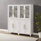 Crosley Roarke Ensemble de 2 armoires de rangement de cuisine de 178 cm avec huche à porte vitrée Blanc