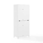 Crosley Roarke Ensemble de 2 armoires de rangement de cuisine de 178 cm avec huche à porte vitrée Blanc