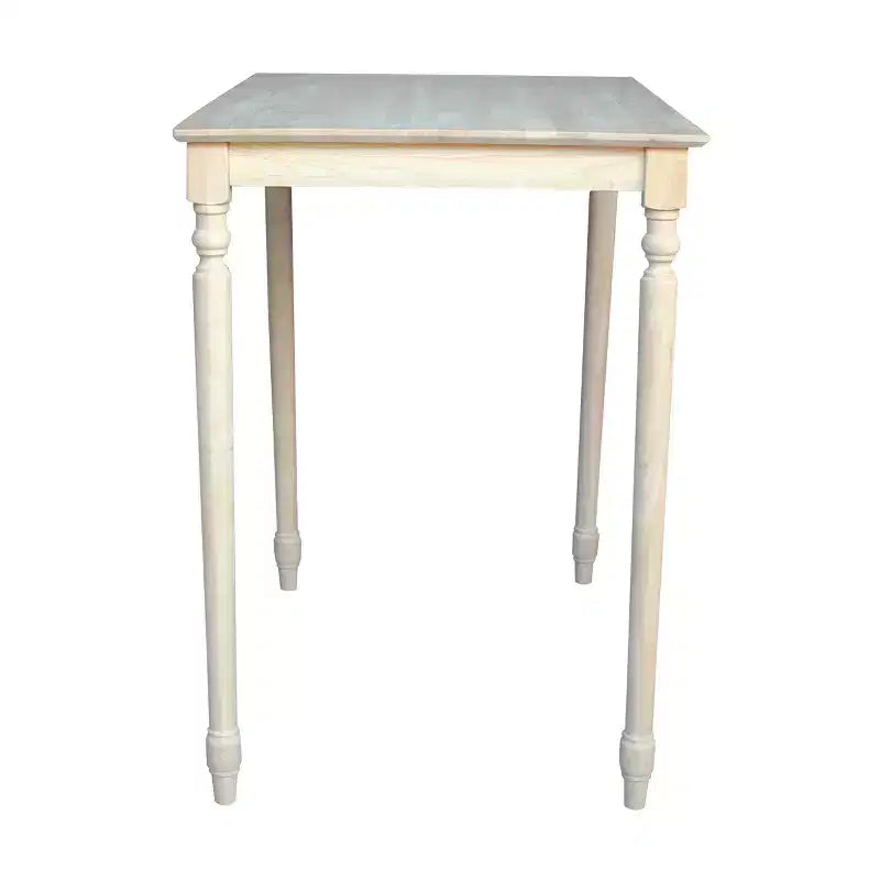 30' X 42' Solid Wood Bar Height Table with Turned Legs Unfinished - International Concepts