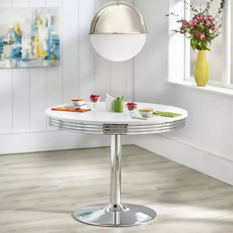 Buylateral Raleigh Table à manger rétro, blanc