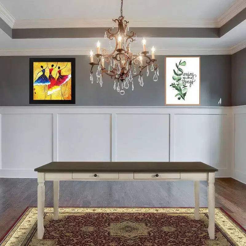 78" Fedele Dining Table Weathered Oak/Cream Finish - Acme Furniture