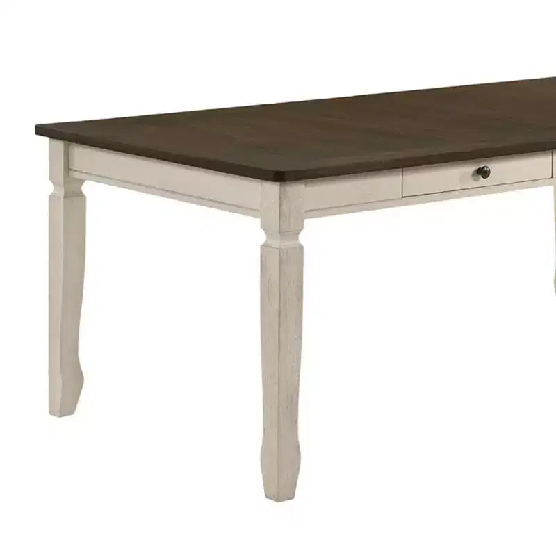78" Fedele Dining Table Weathered Oak/Cream Finish - Acme Furniture