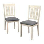 Lot de 2 chaises de salle à manger Olin Buylateral blanc/gris : Moderne, revêtement en lin, cadre en bois d'hévéa, capacité de 113 kg