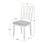 Lot de 2 chaises de salle à manger Olin Buylateral blanc/gris : Moderne, revêtement en lin, cadre en bois d'hévéa, capacité de 113 kg