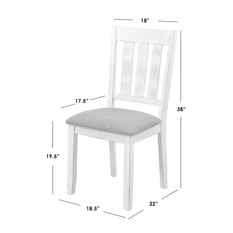 Lot de 2 chaises de salle à manger Olin Buylateral blanc/gris : Moderne, revêtement en lin, cadre en bois d'hévéa, capacité de 113 kg