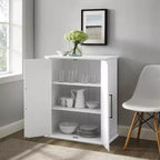 Bartlett Stackable Storage Pantry White - Crosley: Coastal Style, 3 Adjustable Shelves, MDF Wood Veneer, Anti-Tip Hardware