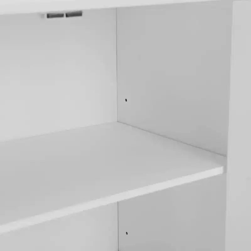 Bartlett Stackable Storage Pantry White - Crosley: Coastal Style, 3 Adjustable Shelves, MDF Wood Veneer, Anti-Tip Hardware