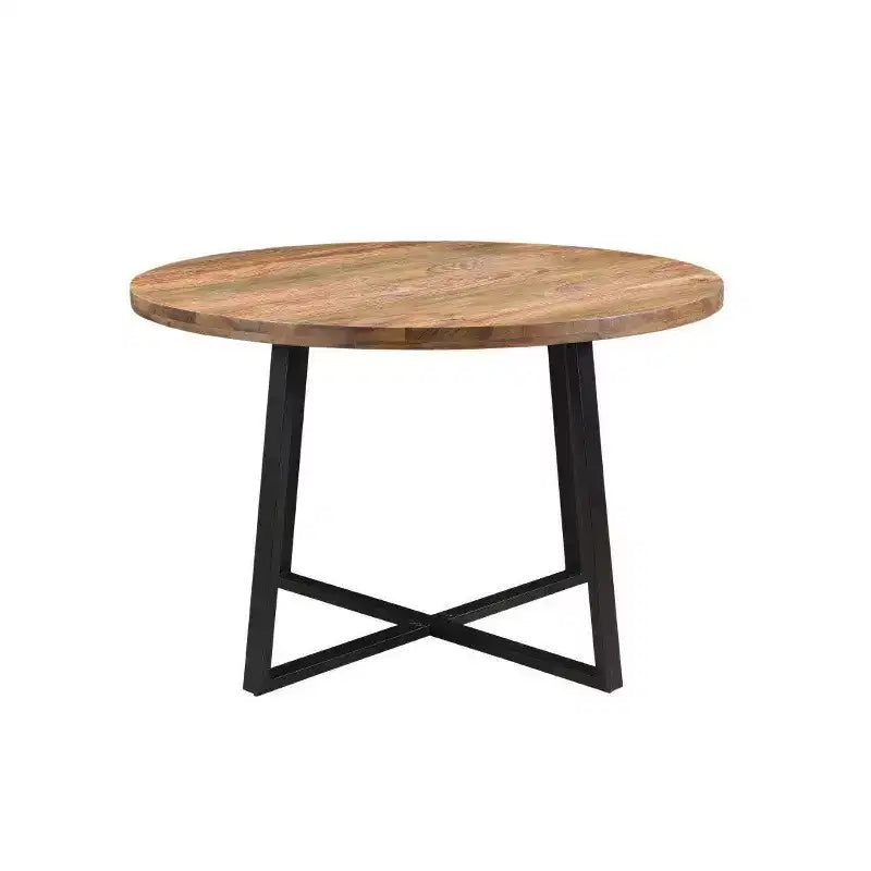 Table à manger ronde Blossom en bois de Sesham 48" marron - Timbergirl : Fabriquée à la main, 4-6 places