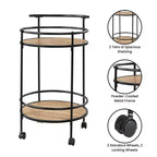 Breighton Home Designs2Go Charlie Serving Bar Cart in Weathered Oak/Black