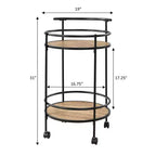 Breighton Home Designs2Go Charlie Serving Bar Cart in Weathered Oak/Black