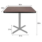 Hampden Furnishings 30" Bennet Collection Square with X Base Dining Table Gray/Mahogany