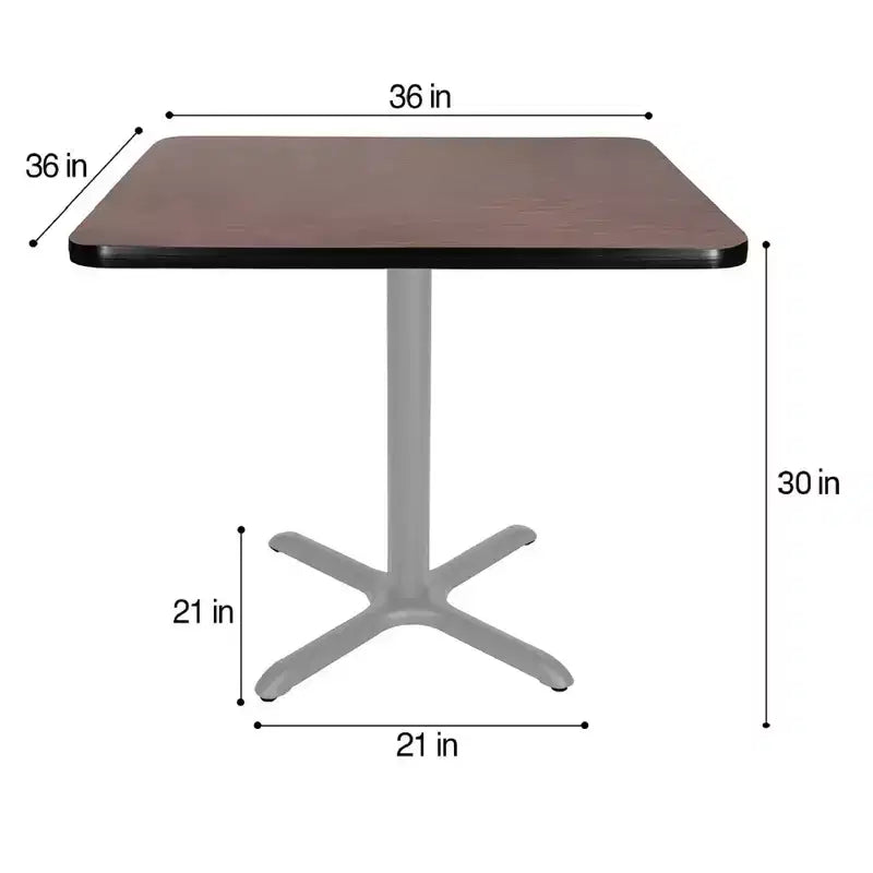 Hampden Furnishings 30" Bennet Collection Square with X Base Dining Table Gray/Mahogany