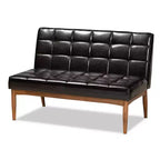 2pc Sanford Wood Dining Nook Banquette Set Brown - Baxton Studio
