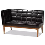 2pc Sanford Wood Dining Nook Banquette Set Brown - Baxton Studio