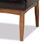 2pc Sanford Wood Dining Nook Banquette Set Brown - Baxton Studio