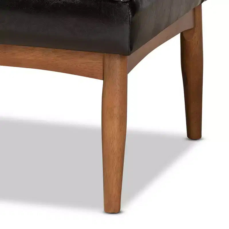 2pc Sanford Wood Dining Nook Banquette Set Brown - Baxton Studio
