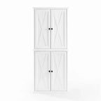 Garde-manger haut 2 pièces Clifton Blanc - Crosley : Étagères réglables, placage bois, style ferme moderne, 4 portes, hauteur 72 po
