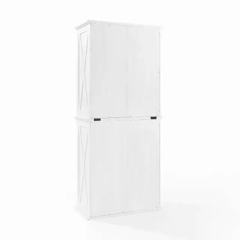 Garde-manger haut 2 pièces Clifton Blanc - Crosley : Étagères réglables, placage bois, style ferme moderne, 4 portes, hauteur 72 po