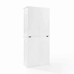 Garde-manger haut 2 pièces Clifton Blanc - Crosley : Étagères réglables, placage bois, style ferme moderne, 4 portes, hauteur 72 po
