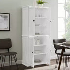 Garde-manger haut 2 pièces Clifton Blanc - Crosley : Étagères réglables, placage bois, style ferme moderne, 4 portes, hauteur 72 po