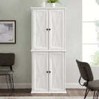 Garde-manger haut 2 pièces Clifton Blanc - Crosley : Étagères réglables, placage bois, style ferme moderne, 4 portes, hauteur 72 po