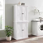 Garde-manger haut 2 pièces Clifton Blanc - Crosley : Étagères réglables, placage bois, style ferme moderne, 4 portes, hauteur 72 po