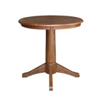 Table de salle à manger 29,9" Laughlin, plateau rond sur pied, chêne vieilli - International Concepts