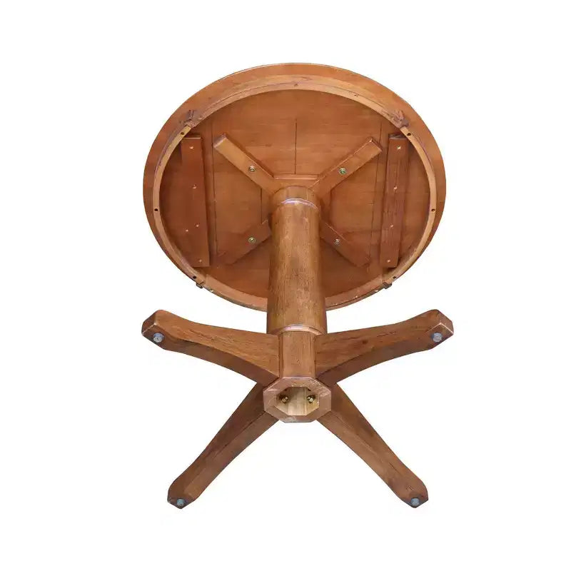 Table de salle à manger 29,9" Laughlin, plateau rond sur pied, chêne vieilli - International Concepts