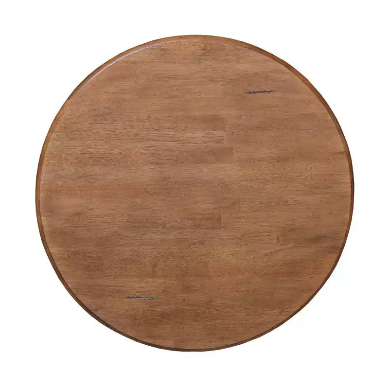 Table de salle à manger 29,9" Laughlin, plateau rond sur pied, chêne vieilli - International Concepts