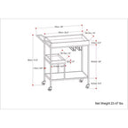 Lintz Bar Cart Natural - WyndenHall: Beverage Serving Station with Glass Racks, Mango Wood & Iron