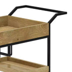 Lintz Bar Cart Natural - WyndenHall: Beverage Serving Station with Glass Racks, Mango Wood & Iron