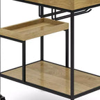 Lintz Bar Cart Natural - WyndenHall: Beverage Serving Station with Glass Racks, Mango Wood & Iron