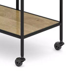 Lintz Bar Cart Natural - WyndenHall: Beverage Serving Station with Glass Racks, Mango Wood & Iron