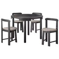 Buylateral 5pc Regent Space Saving 41.3" Round Dining Set Black