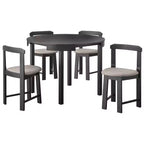 Buylateral 5pc Regent Space Saving 41.3" Round Dining Set Black