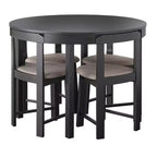 Ensemble de salle à manger rond 5 pièces Buylateral Regent Space Saving 41,3" noir