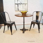 Mila Pedestal Base Dining Table Brown/Black - Carolina Cottage