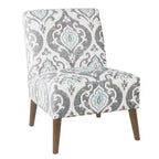 HomePop Chaise d'appoint moderne sans accoudoirs bleue : Chaise basse rembourrée, cadre en contreplaqué et bois dur