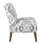 HomePop Chaise d'appoint moderne sans accoudoirs bleue : Chaise basse rembourrée, cadre en contreplaqué et bois dur