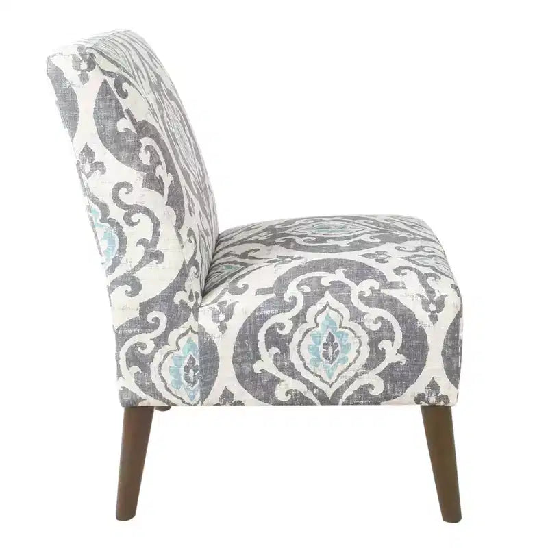 HomePop Chaise d'appoint moderne sans accoudoirs bleue : Chaise basse rembourrée, cadre en contreplaqué et bois dur