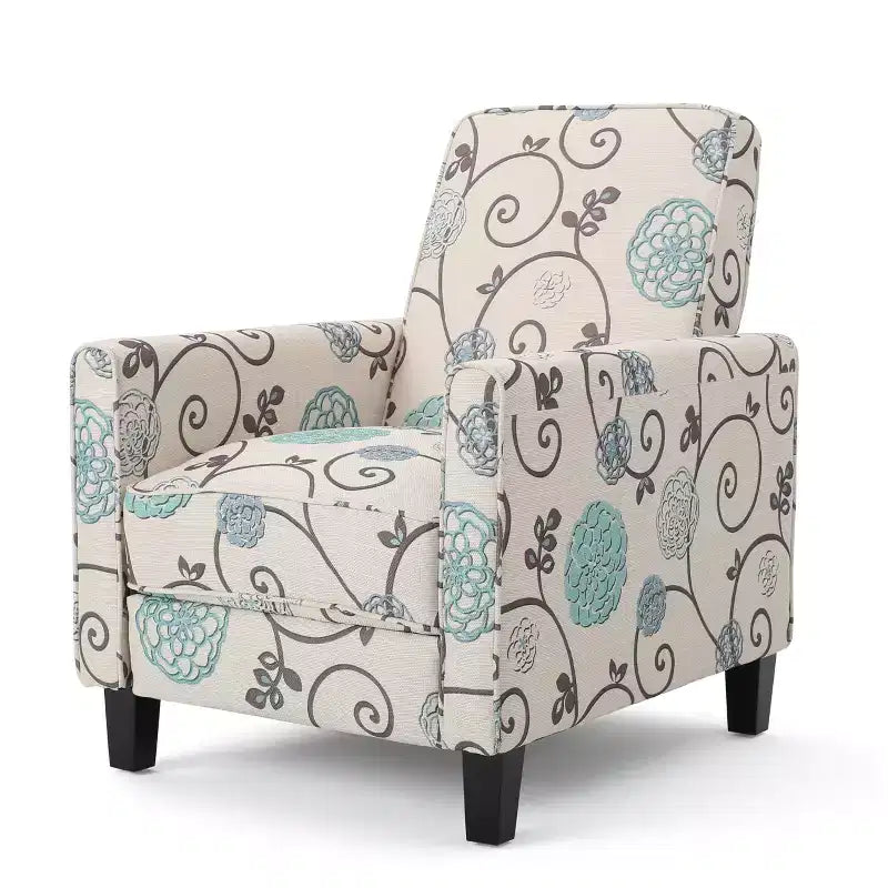 Fauteuil inclinable en tissu Darvis blanc - Christopher Knight Home : Design compact, pieds fuselés, bords passepoilés
